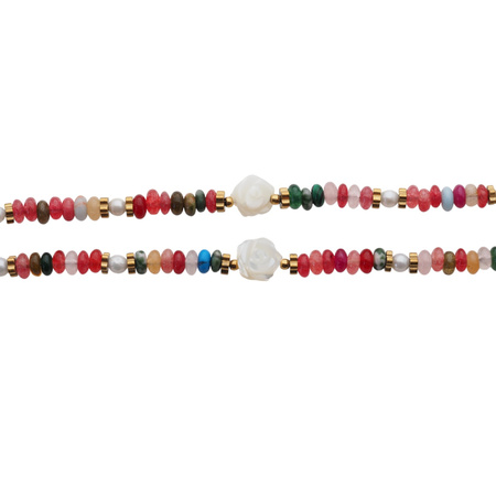 Bransoletka - Mix kamieni i srebro złocone