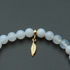 Bransoletka - Akwamaryn kulki 6mm i piórko srebrne złocone