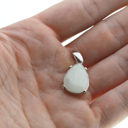 Zawieszka z Morganitem w srebrze rodowanym