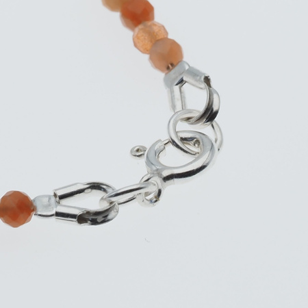 Bransoletka - Kamień Słoneczny, Księżycowy Kryształ Górski, Rubin i srebro