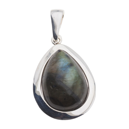 Zawieszka srebrna z labradorytem - łza