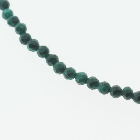 Naszyjnik regulowany - Malachit fasetowany i srebro złocone