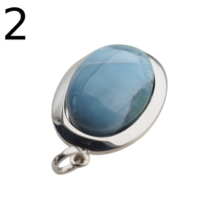 Zawieszka z larimarem owalnym w srebrze