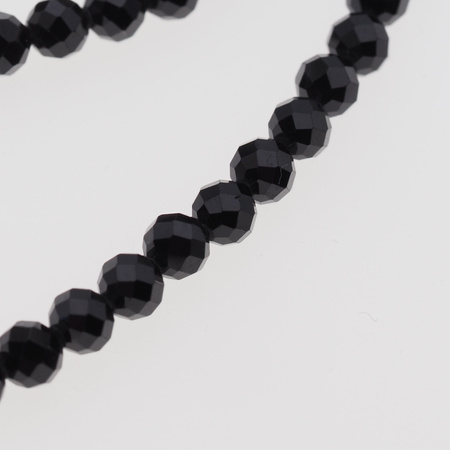 Naszyjnik - Spinel fasetowane kulki, Hematyt i srebro