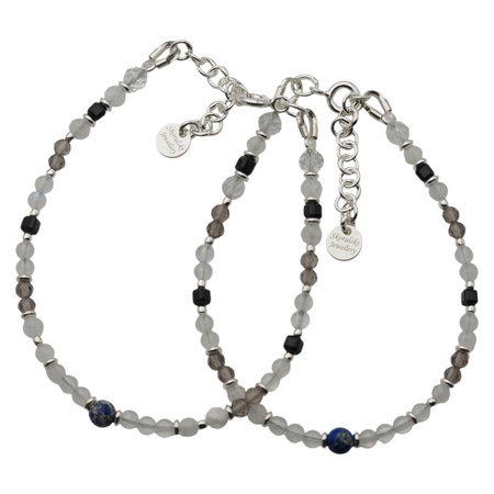 Bransoletka znak zodiaku Koziorożec - mix kamieni i srebro