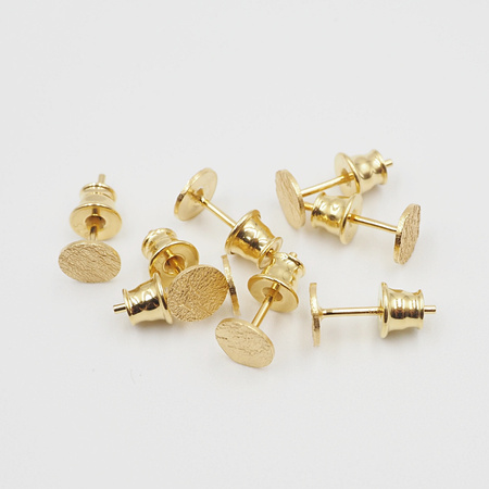 Kolczyki sztyfty z młotkowanego srebra złoconego