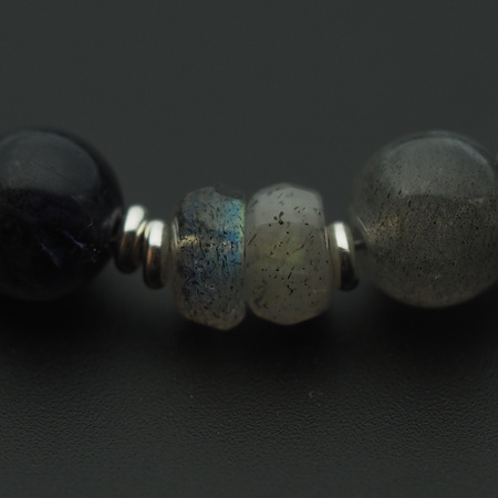 Bransoletka - Labradory, Iolit i srebro