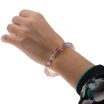 Bransoletka 17,5 cm na gumce - cięty Ametryn kulki 7mm