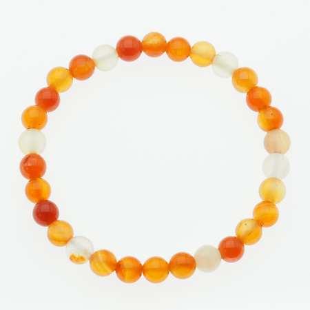 Bransoletka 18 cm - Karneol kulki 6 mm