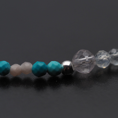 Bransoletka znak zodiaku ryby - mix kamieni i srebro