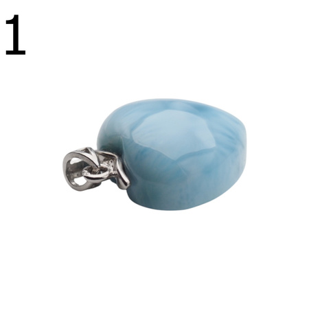 Zawieszka - larimar serce w srebrze rodowanym