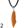 Naszyjnik  na rzemieniu - surowy Bursztyn mleczny