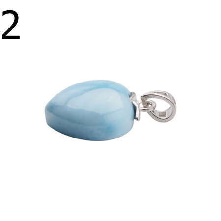 Zawieszka - larimar serce w srebrze rodowanym