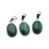 Zawieszka z owalnym malachitem w srebrze