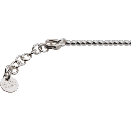 Bransoletka urodzeniowa styczeń - granat, srebrny hematyt i srebro