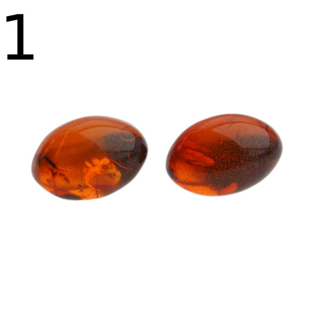Kolczyki - koniakowy Bursztyn owal i srebro