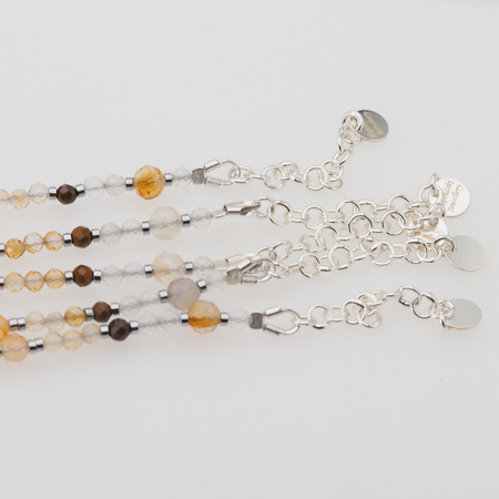 Bransoletka znak zodiaku bliźnięta - mix kamieni i srebro