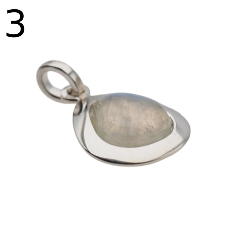 Zawieszka - Kamień Księżycowy łza w srebrze