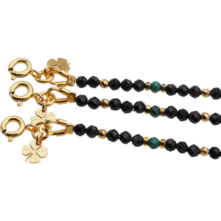 Bransoletka znak zodiaku byk - mix kamieni i srebro złocone