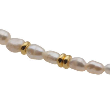 Naszyjnik - Białe Perły hodowane i srebro złocone