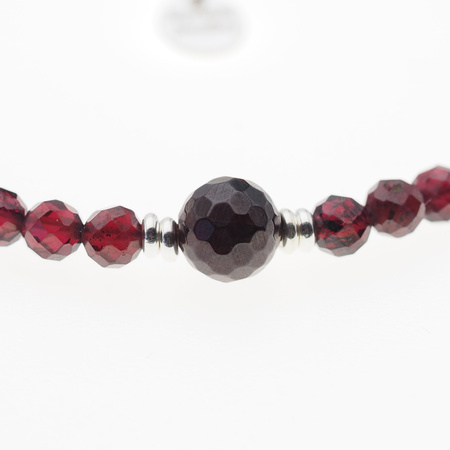 Bransoletka - Granat, Turmalin czarny, Hematyt i srebro