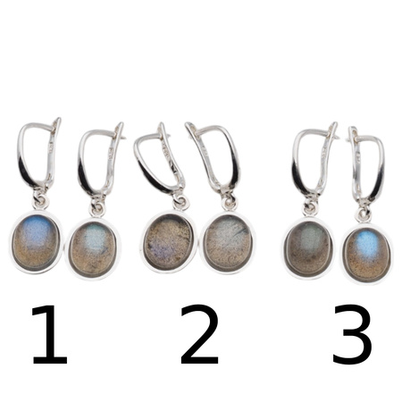 Kolczyki - owalny Labradoryt w srebrze