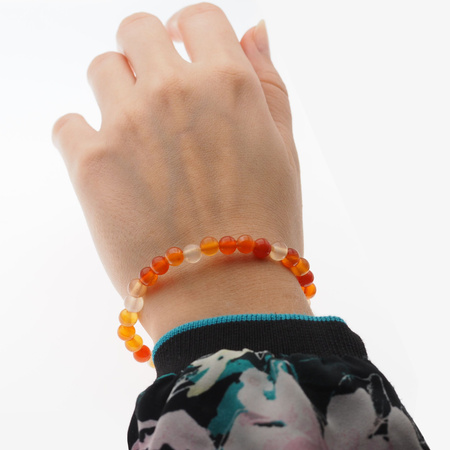 Bransoletka 18 cm - Karneol kulki 6 mm