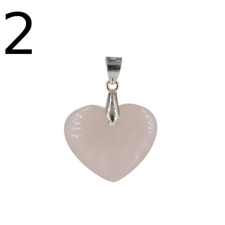 Zawieszka - Kwarc Różowy serce w srebrze