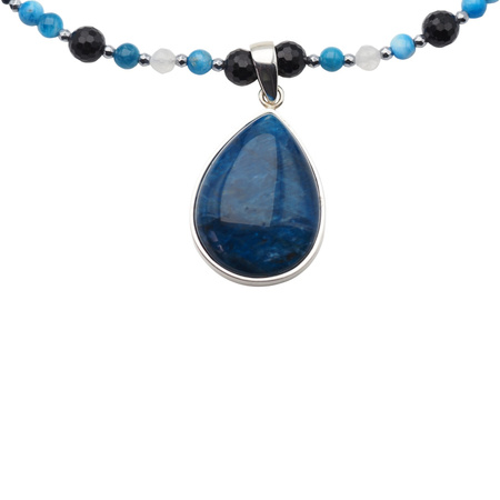 Naszyjnik z naturalnym Apatytem – srebro 925, ręcznie robiony