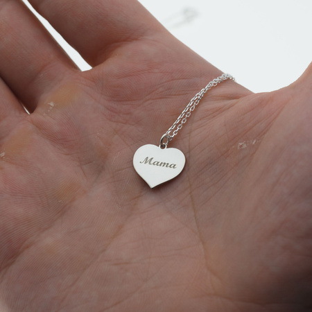 Naszyjnik serce z napisem -  srebro