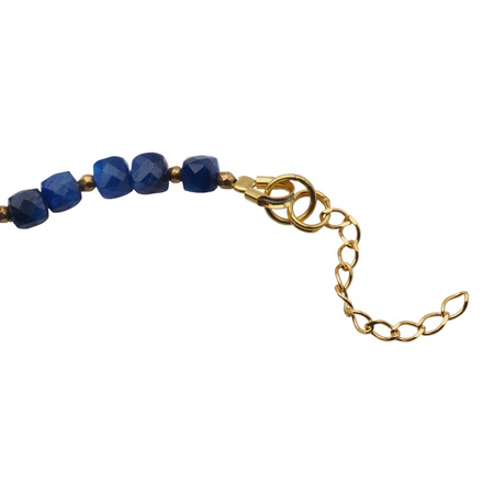 Naszyjnik z Kyanitem i Kamieniem Księżycowym – ręcznie wykonany, srebro pozłacane 925