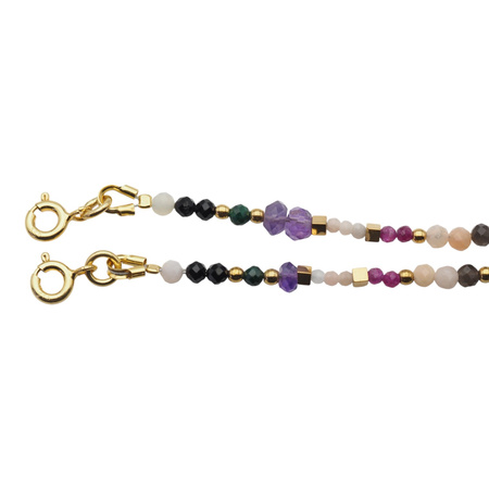 Bransoletka znak zodiaku skorpion - mix kamieni i srebro złocone