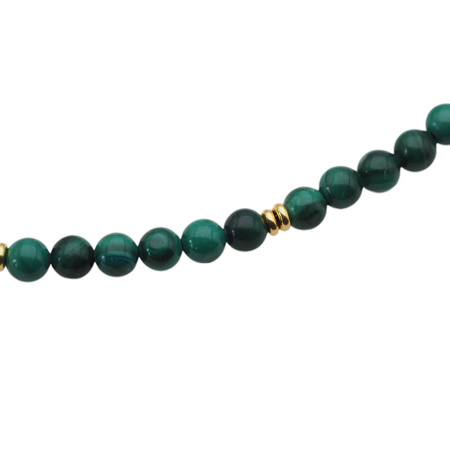 Naszyjnik z blaszką - Malachit i srebro złocone