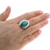 Pierścionek regulowany z owalnym Malachitem w srebrze.