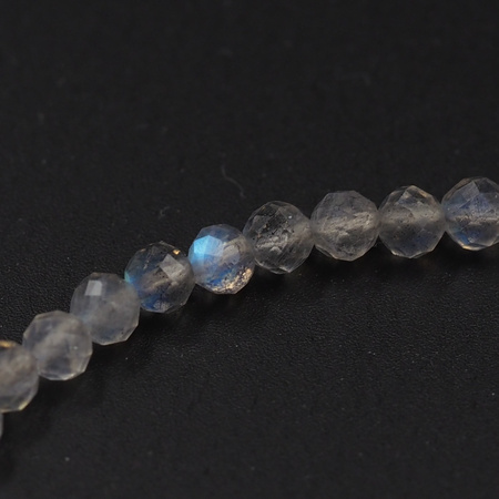 Naszyjnik łapacz snów - Labradoryt fasetowane kulki i srebro złocone