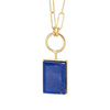 Naszyjnik srebrny złocony z Lapisem Lazuli w kształcie prostokąta