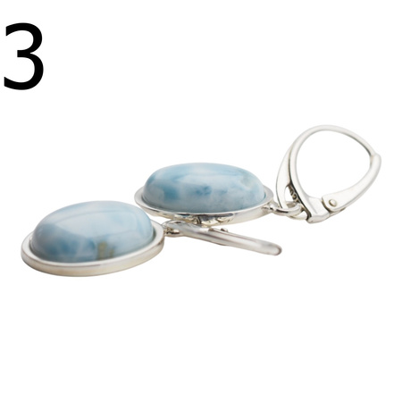 Kolczyki - Larimar owal i srebro