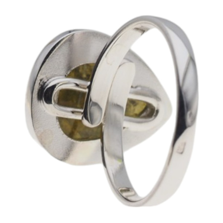 Pierścionek regulowany z Granatem Zielonym w srebrze.