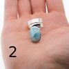 Pierścionek regulowany - owalny Larimar w srebrze