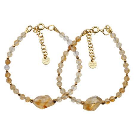 Bransoletka z cytrynem naturalnym – srebro 925 złocone 