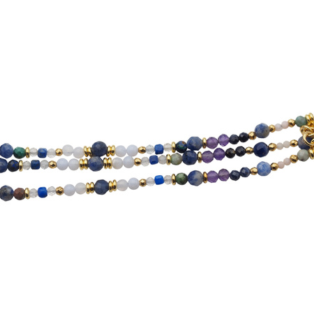 Bransoletka znak zodiaku strzelec - mix kamieni i srebro złocone