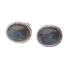 Kolczyki sztyfty - owalny Labradoryt w srebrze młotkowanym