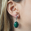 Kolczyki z owalnymi malachitami w srebrze