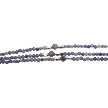 Bransoletka - Iolit cięte kulki i srebro