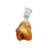 Zawieszka - surowy Bursztyn mleczny plastry w srebrze 