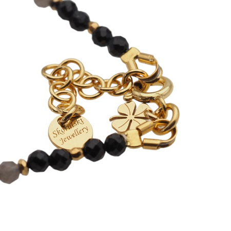 Bransoletka znak zodiaku Koziorożec - mix kamieni i srebro złocone