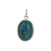 Zawieszka - Chryzokola owal 15x11 mm w srebrze