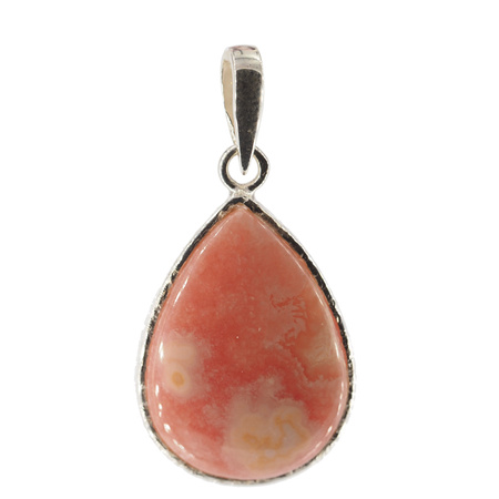 Zawieszka z Rodochrozytem w srebrze młotkowanym