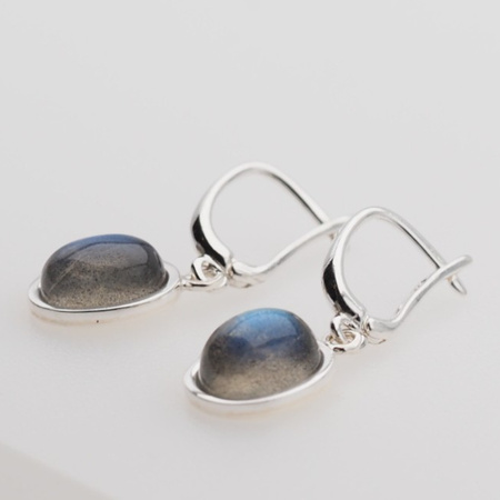 Kolczyki - owalny Labradoryt w srebrze