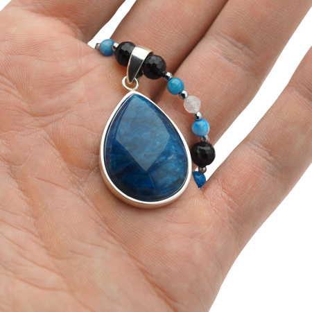 Naszyjnik z naturalnym Apatytem – srebro 925, ręcznie robiony